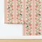 Floral Birds Stripe Cottage Vine Custom Removable Wallpaper by Spoonflower Peel & Stick Wallpaper 2FT Wide